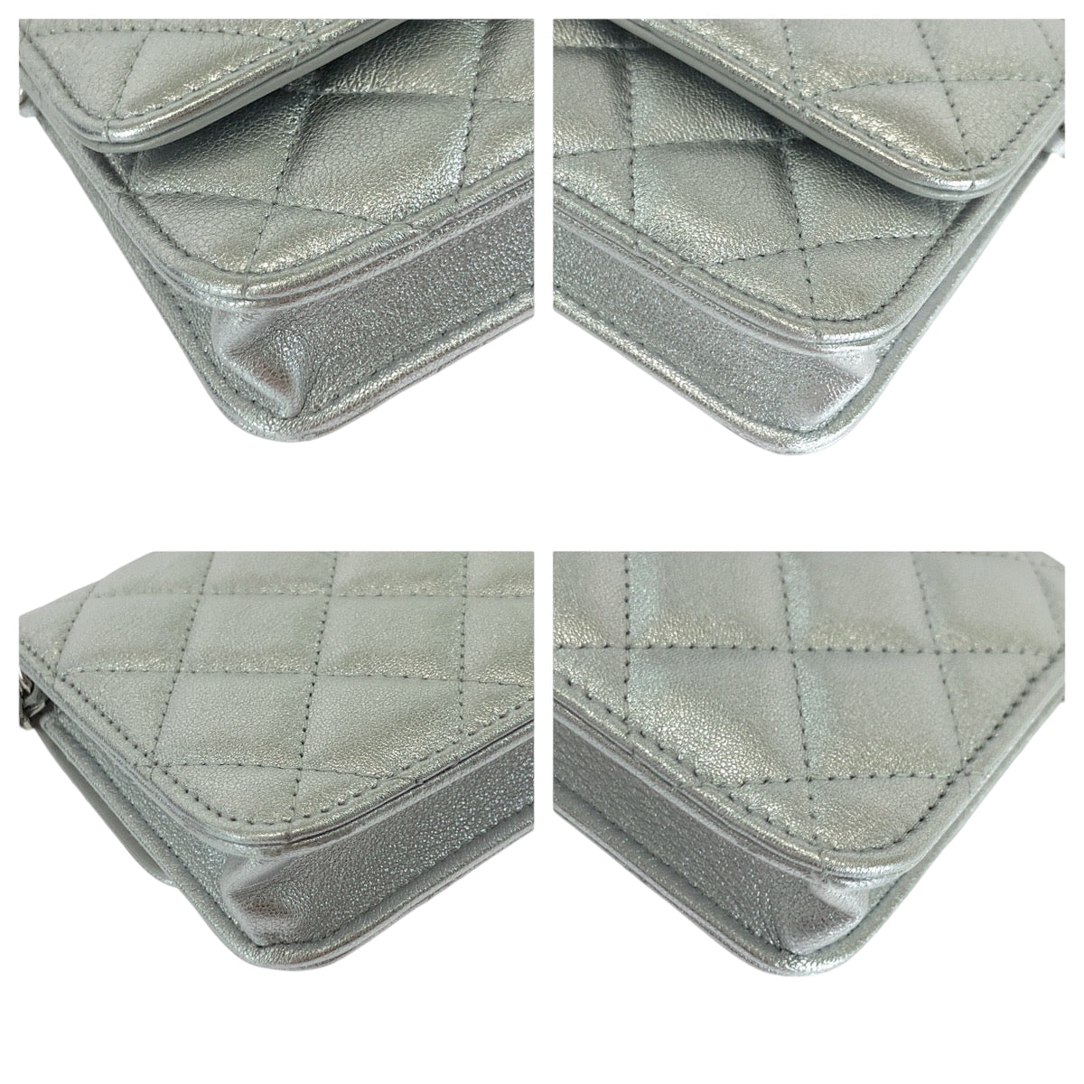 17264
CHANEL シャネル マトラッセ ココマーク スター シルバー シルバー金具 ラムスキン / ラインストーン チェーンショルダーバッグ レディース SA185