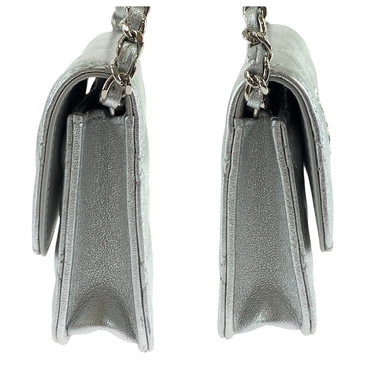 17264
CHANEL シャネル マトラッセ ココマーク スター シルバー シルバー金具 ラムスキン / ラインストーン チェーンショルダーバッグ レディース SA185