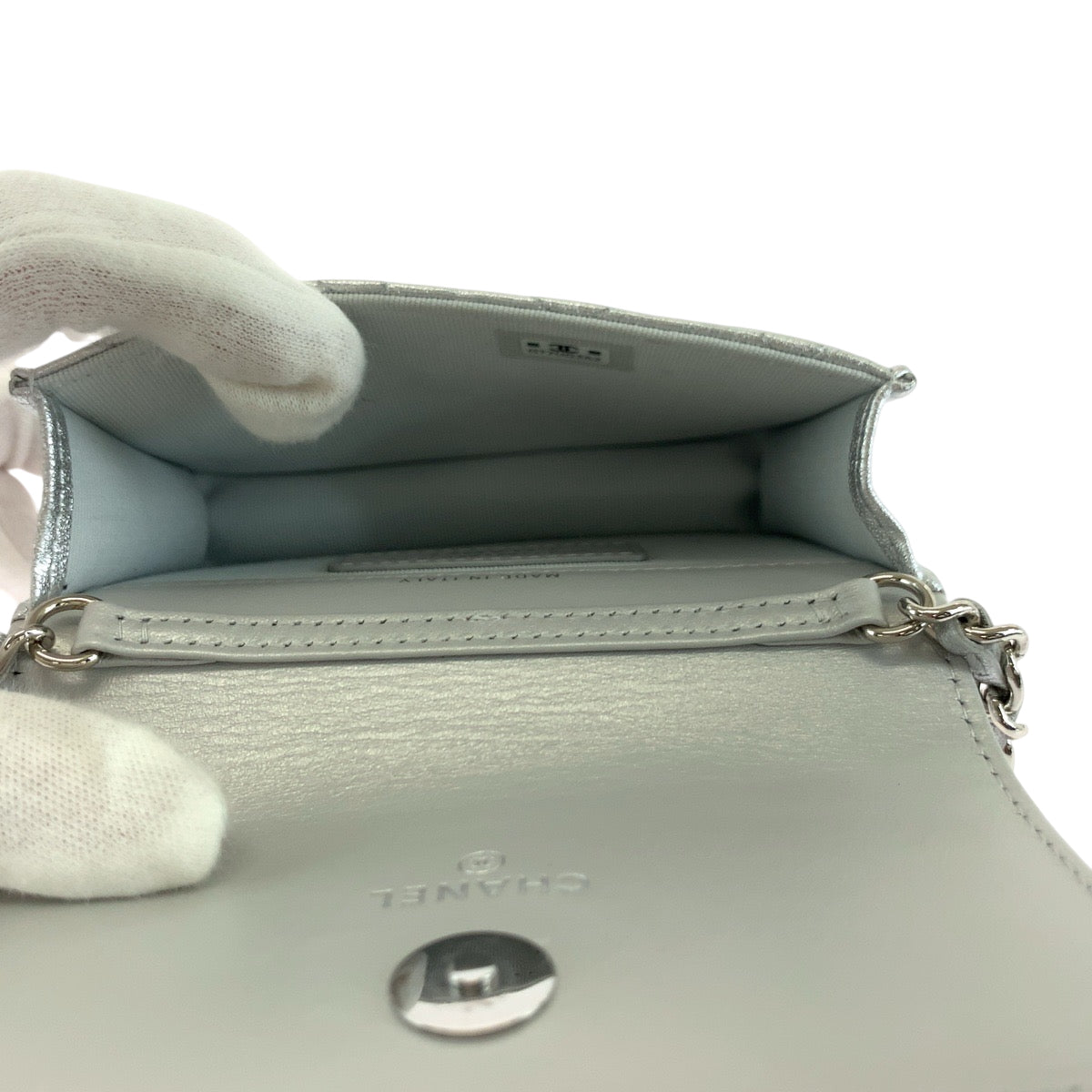 17264
CHANEL シャネル マトラッセ ココマーク スター シルバー シルバー金具 ラムスキン / ラインストーン チェーンショルダーバッグ レディース SA185