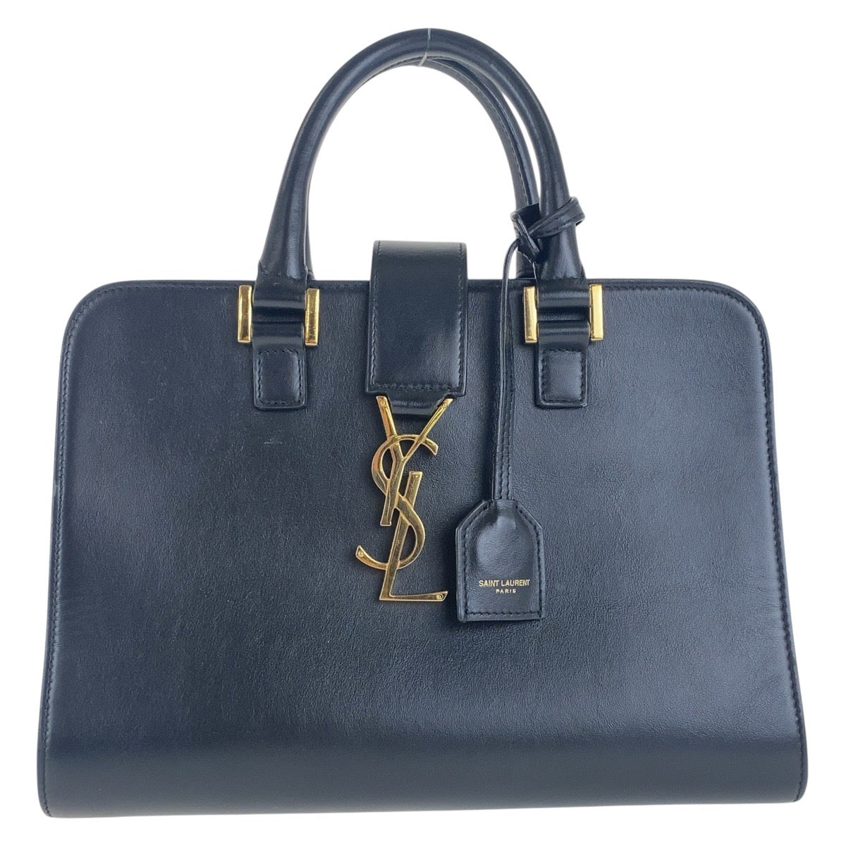 17267
YVES SAINT LAURENT イヴ サンローラン YSL カサンドラ ブラック 黒 ゴールド金具 レザー 568853 トートバッグ ハンドバッグ  レディース ABP78