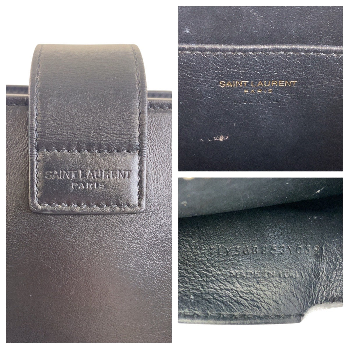 17267
YVES SAINT LAURENT イヴ サンローラン YSL カサンドラ ブラック 黒 ゴールド金具 レザー 568853 トートバッグ ハンドバッグ  レディース ABP78
