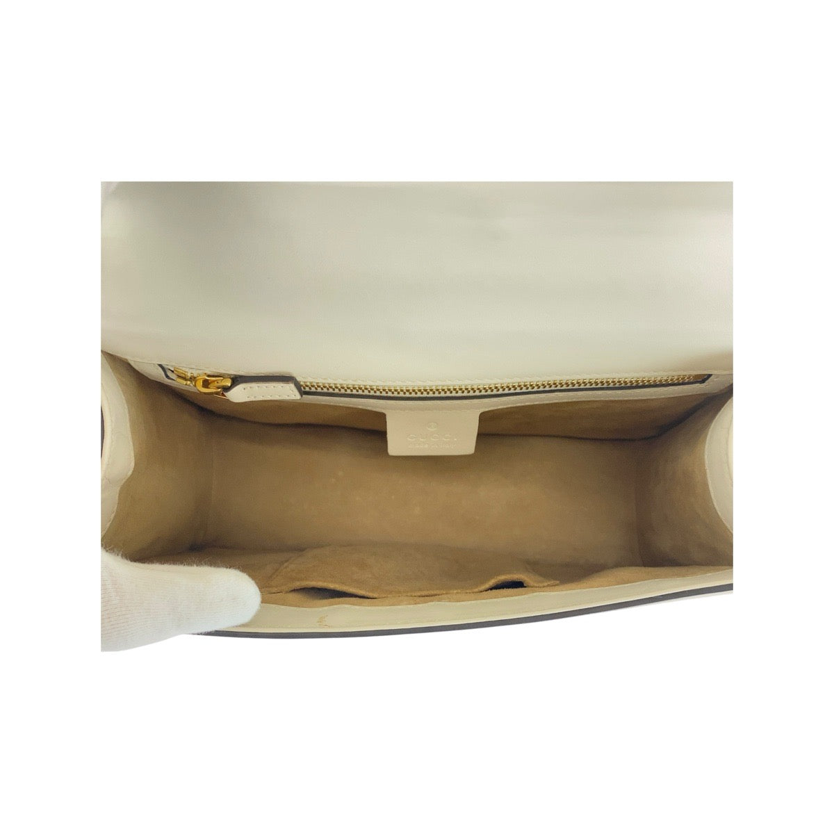 17270
GUCCI グッチ シェリーライン シルヴィ アイボリー 白 ゴールド金具 レザー 421882 ショルダーバッグ  レディース AB74