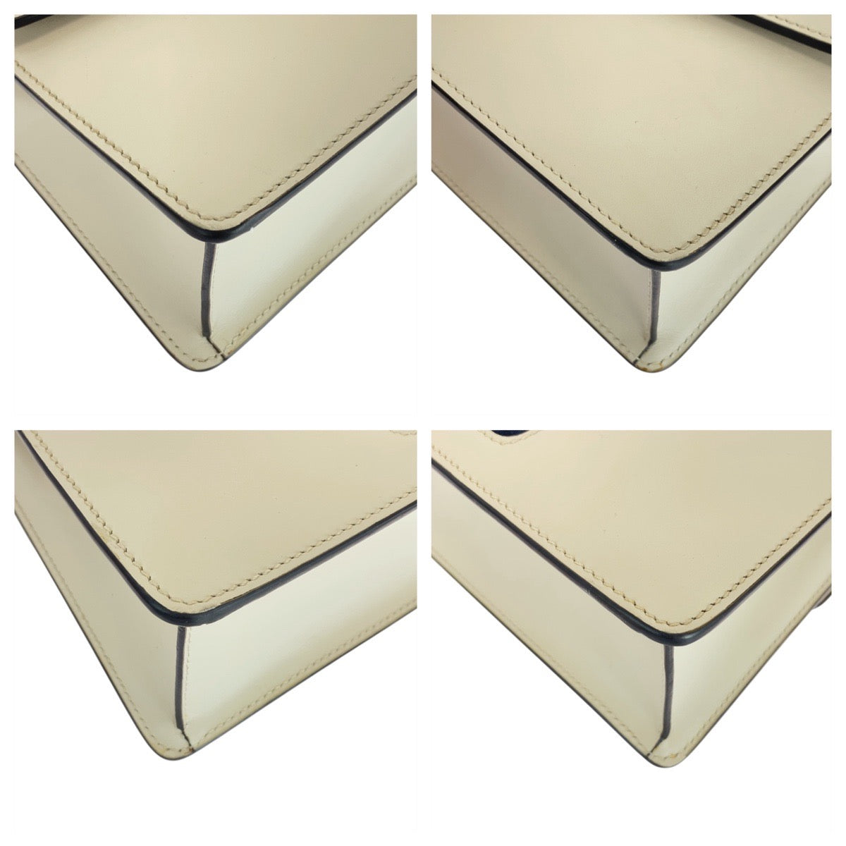 17270
GUCCI グッチ シェリーライン シルヴィ アイボリー 白 ゴールド金具 レザー 421882 ショルダーバッグ  レディース AB74