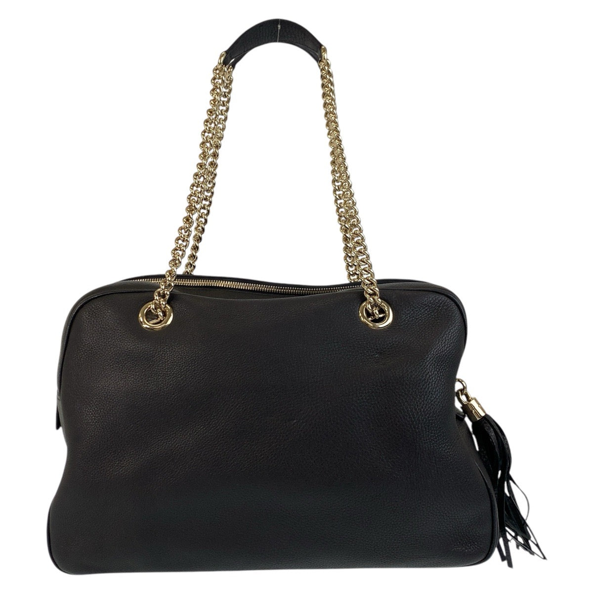 17271
GUCCI グッチ ソーホー ブラック 黒 ゴールド金具 レザー 353126 チェーン ショルダーバッグ ハンドバッグ  レディース AB74