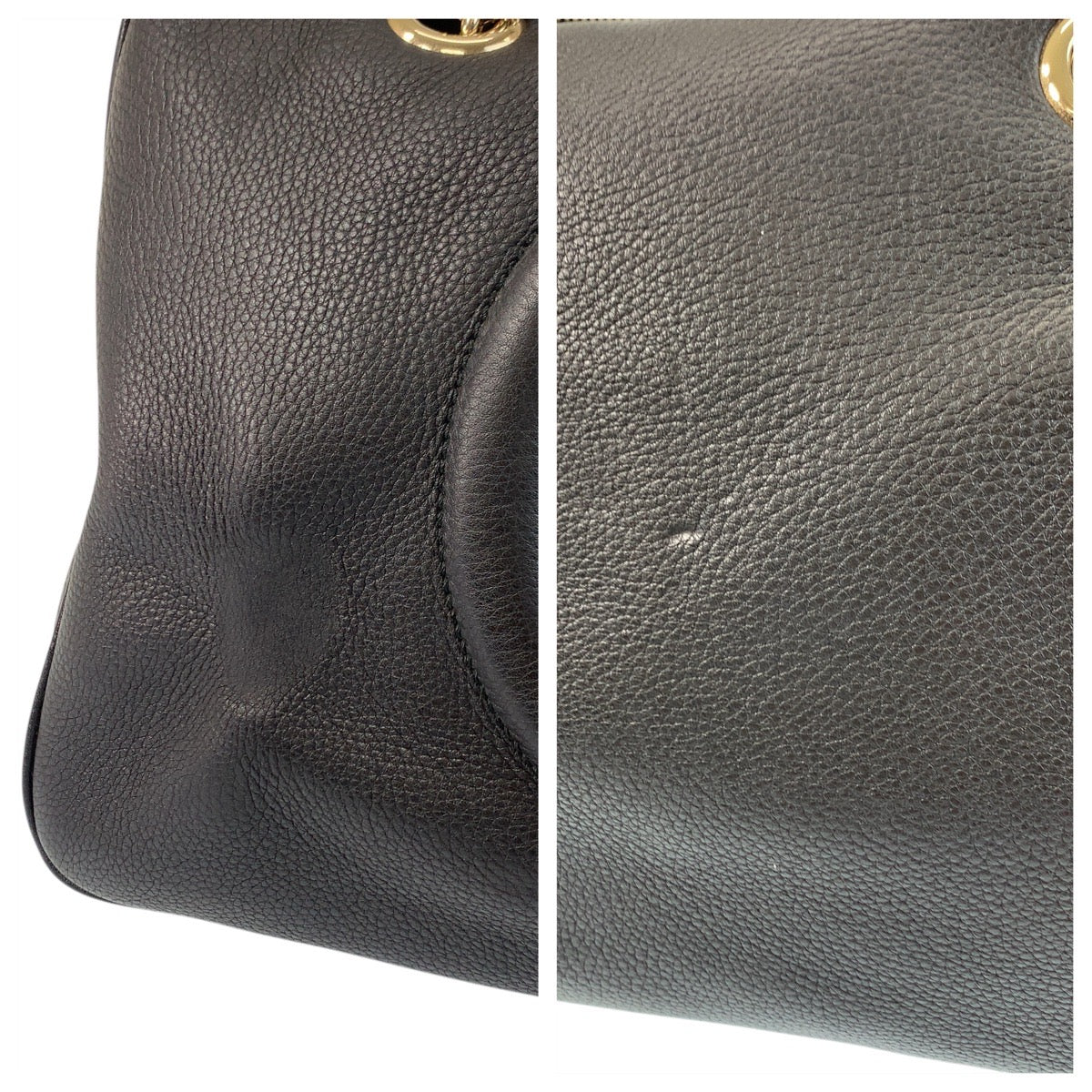 17271
GUCCI グッチ ソーホー ブラック 黒 ゴールド金具 レザー 353126 チェーン ショルダーバッグ ハンドバッグ  レディース AB74