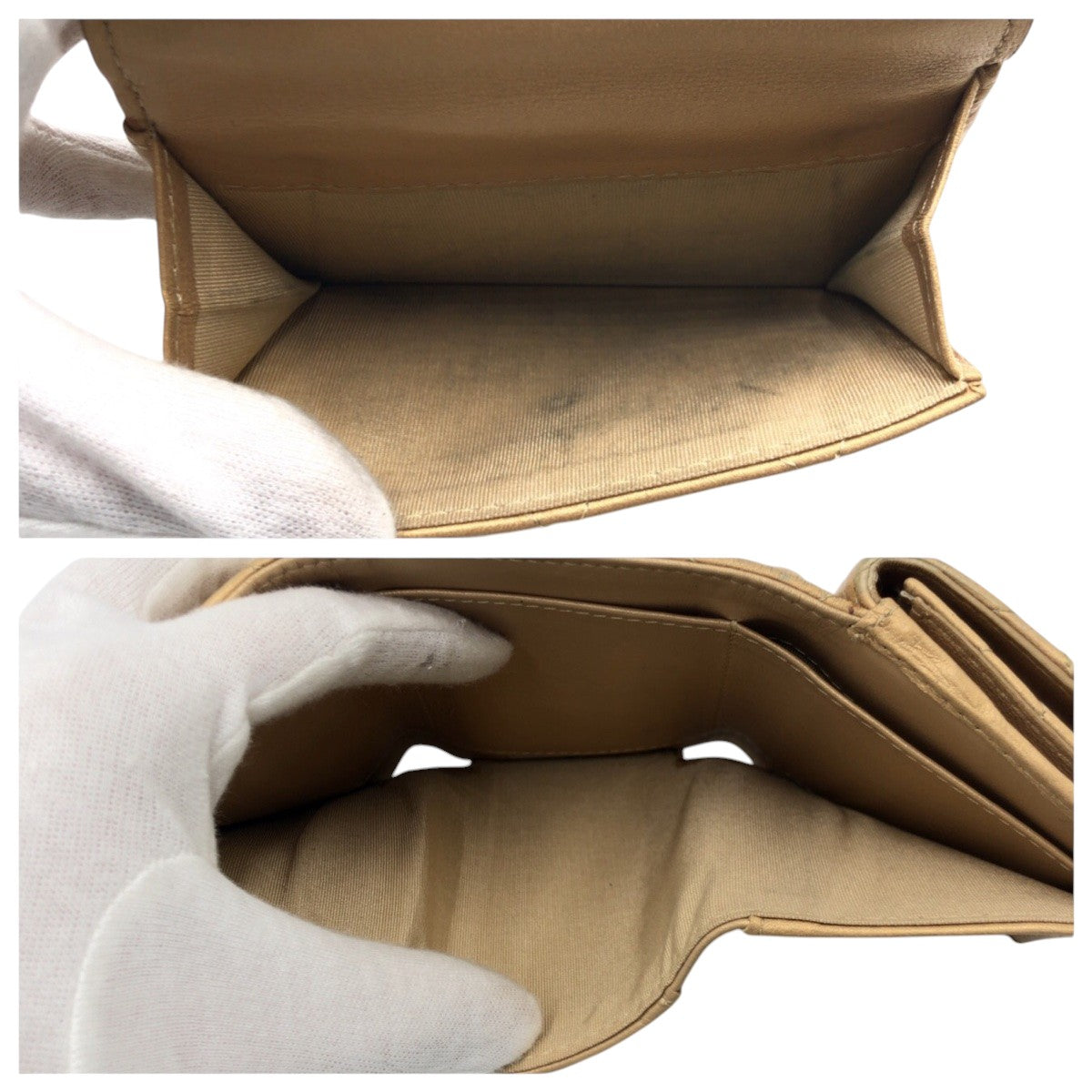 17277
CHANEL シャネル マトラッセ ココマーク ゴールド レザー 三つ折り財布 折財布 コンパクトウォレット レディース AB47