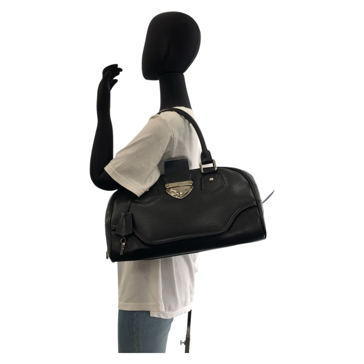 17278
LOUIS VUITTON ルイヴィトン エピ ボーリング モンテーニュGM ブラック 黒 シルバー金具 レザー M59312 ハンドバッグ ショルダーバッグ レディース ABP60