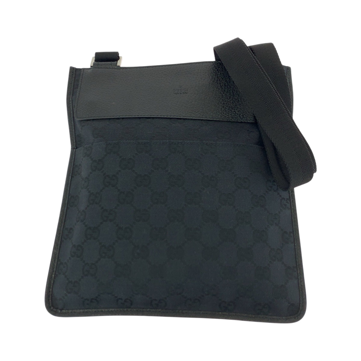 17281
GUCCI グッチ ブラック 黒 シルバー金具 GGキャンバス 27639 ショルダーバッグ サコッシュ  メンズ A43