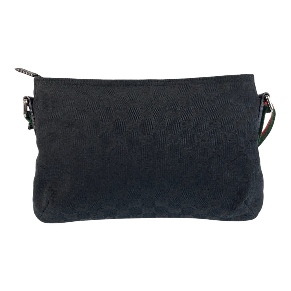 17283
GUCCI グッチ シェリーライン ブラック 黒 シルバー金具 GGキャンバス / レザー 189749 ショルダーバッグ ポシェット レディース A56