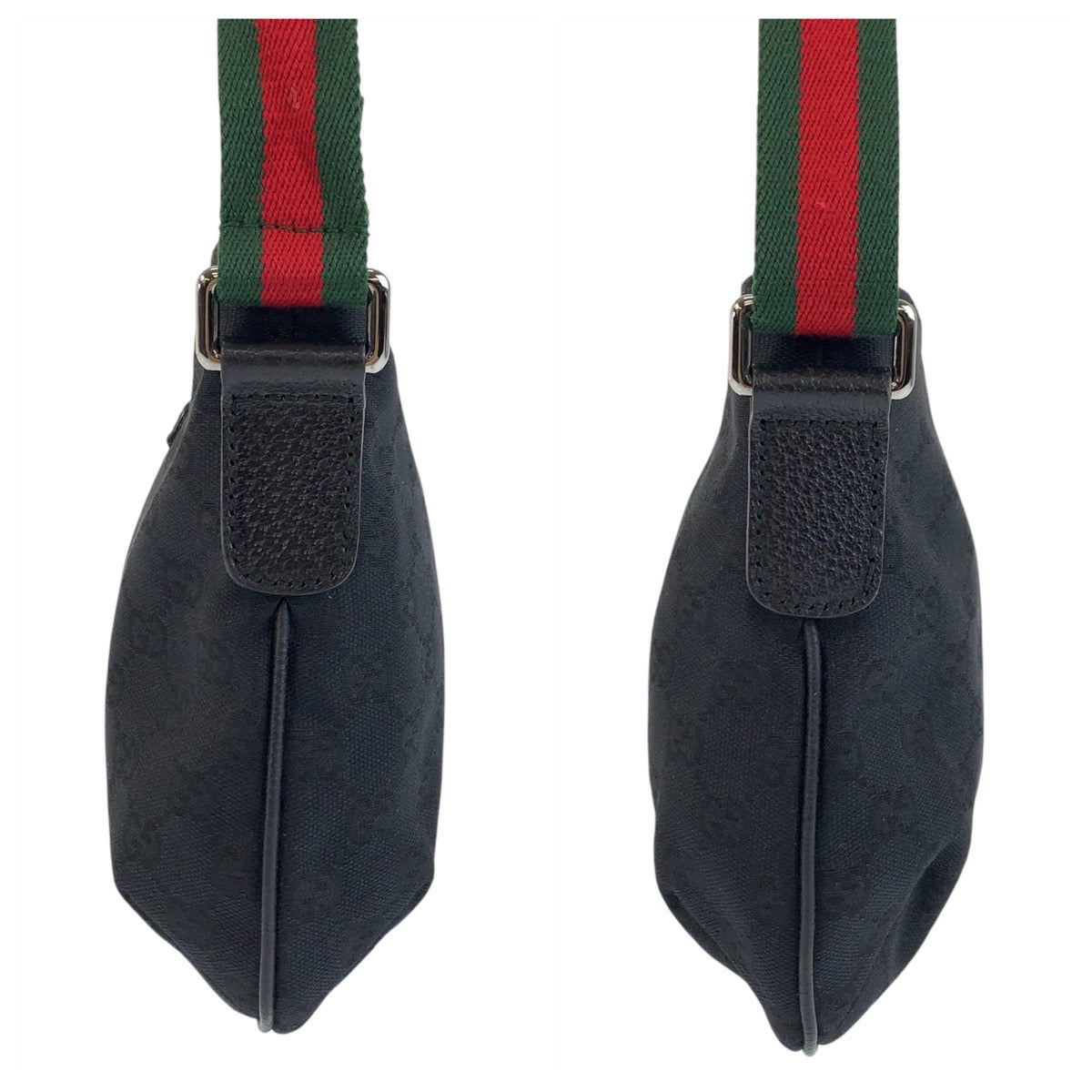 17283
GUCCI グッチ シェリーライン ブラック 黒 シルバー金具 GGキャンバス / レザー 189749 ショルダーバッグ ポシェット レディース A56