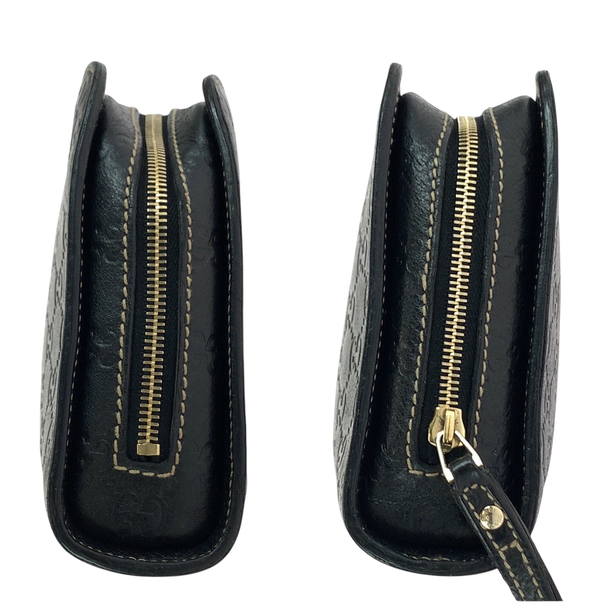 17285
GUCCI グッチ グッチシマ ブラック 黒 ゴールド金具 レザー 201755 クラッチバッグ セカンドバッグ  メンズ ABP43