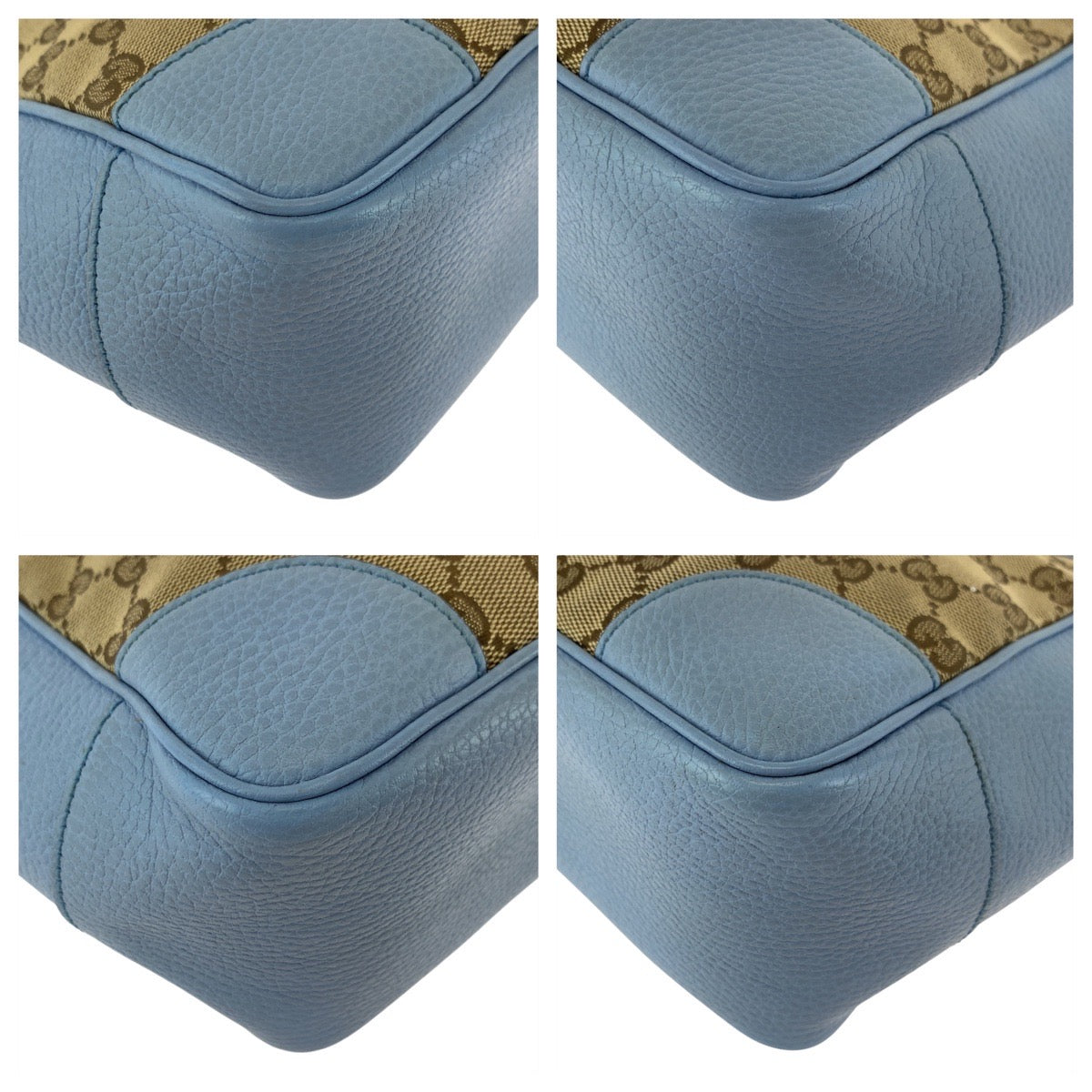 17288
GUCCI Beige Blue Gold Hardware GG Canvas / Leather 449241 Tote Bag Handbag Shoulder Bag 2way Women's ABP66