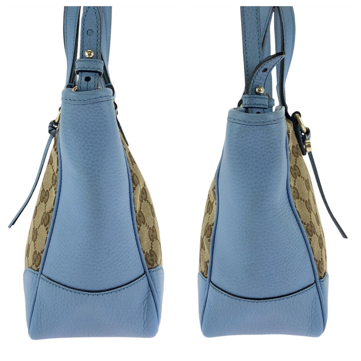 17288
GUCCI Beige Blue Gold Hardware GG Canvas / Leather 449241 Tote Bag Handbag Shoulder Bag 2way Women's ABP66