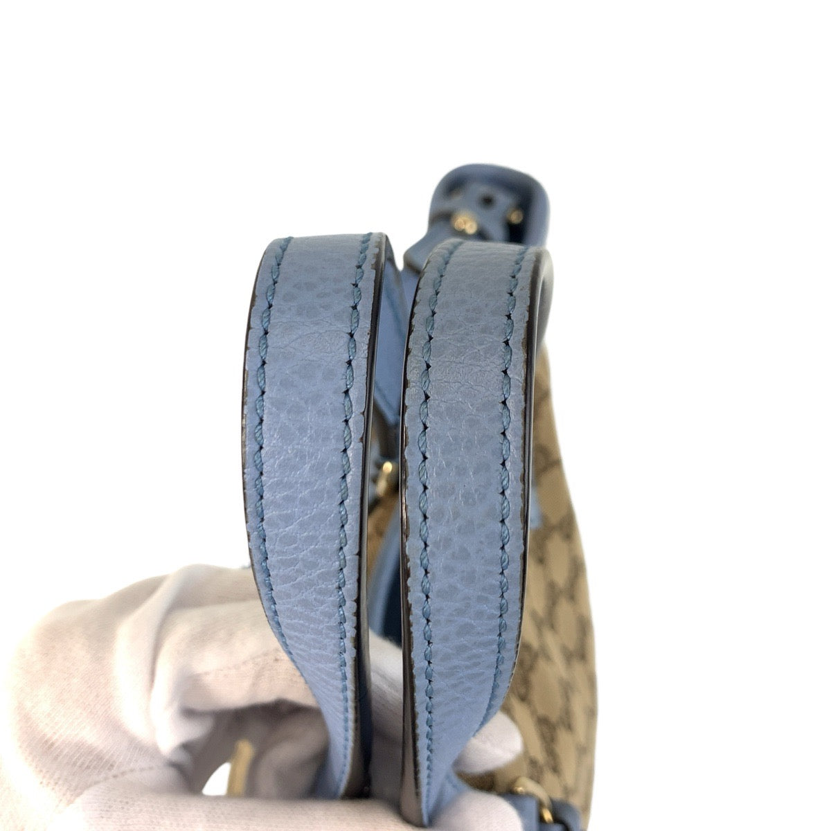 17288
GUCCI グッチ ベージュ ブルー ゴールド金具 GGキャンバス / レザー 449241 トートバッグ ハンドバッグ ショルダーバッグ 2way  レディース ABP66