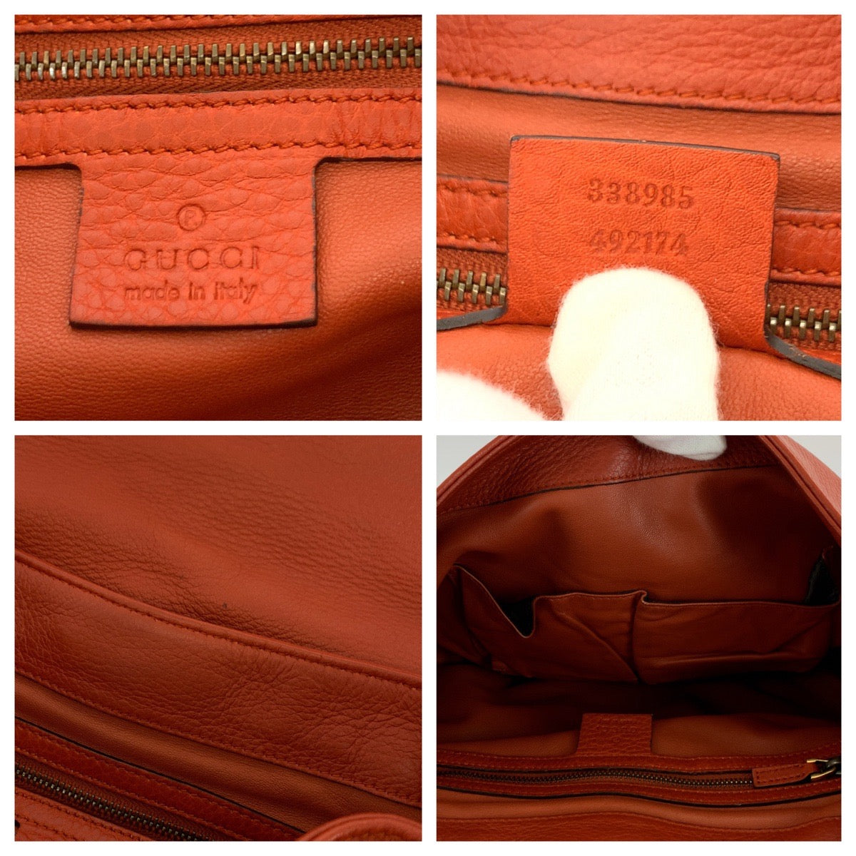 17289
GUCCI グッチ バンブー オレンジ ブラウン ゴールド金具 レザー 338985 ショルダーバッグ メッセンジャーバッグ レディース ABP65