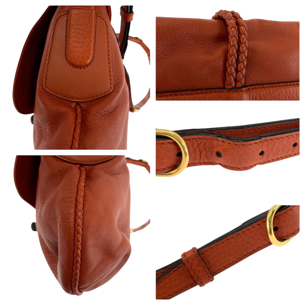 17289
GUCCI グッチ バンブー オレンジ ブラウン ゴールド金具 レザー 338985 ショルダーバッグ メッセンジャーバッグ レディース ABP65