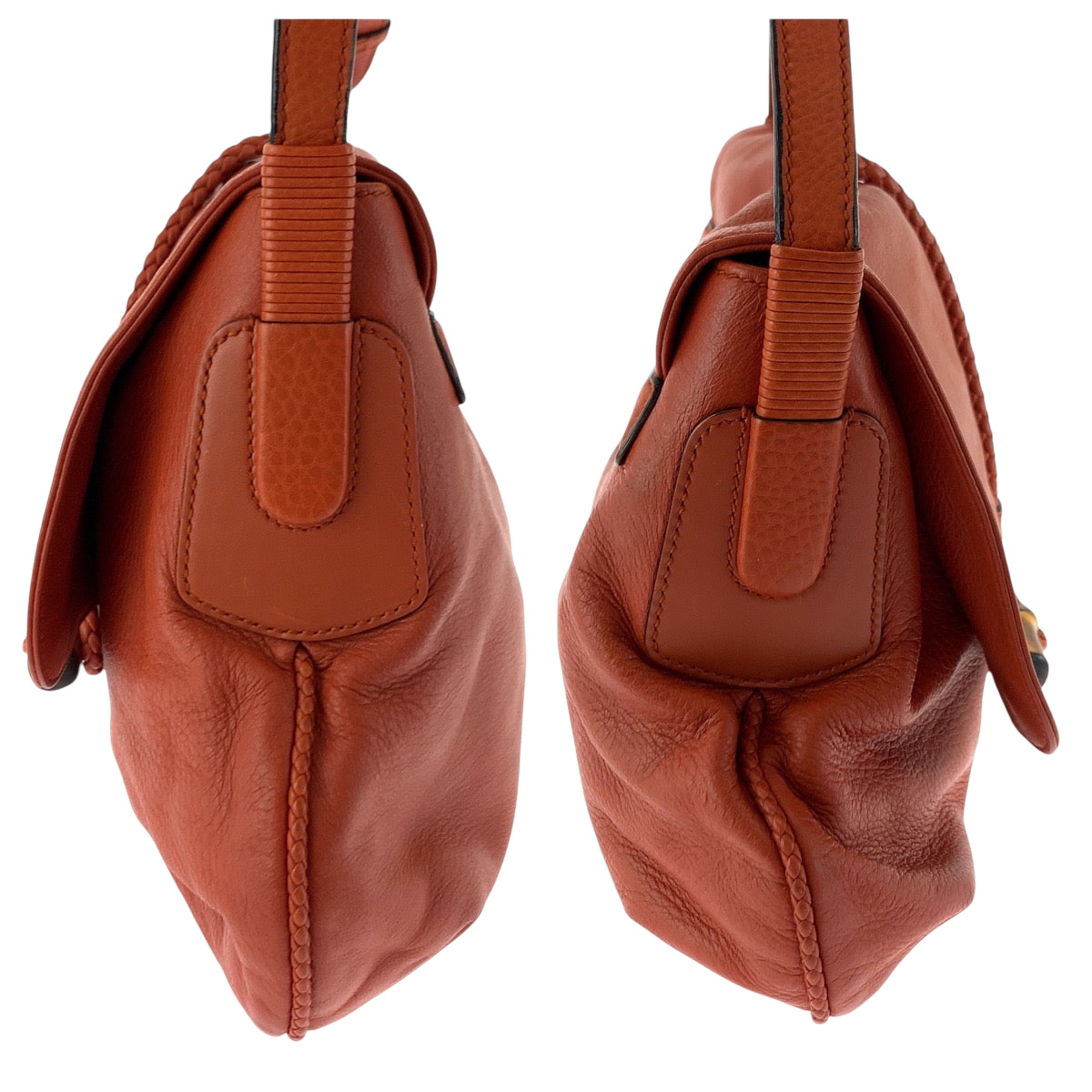 17289
GUCCI グッチ バンブー オレンジ ブラウン ゴールド金具 レザー 338985 ショルダーバッグ メッセンジャーバッグ  レディース ABP65