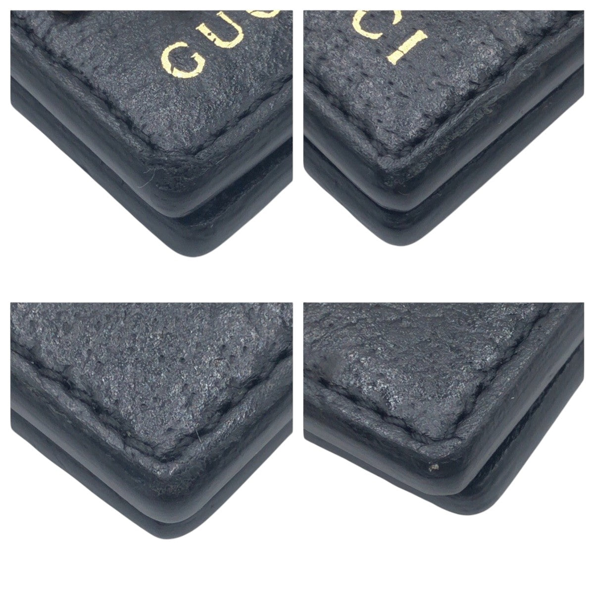 17290
GUCCI グッチ アニマリエ ビー ブラック 黒 ゴールド レザー マネークリップ 男女兼用  メンズ ABP22