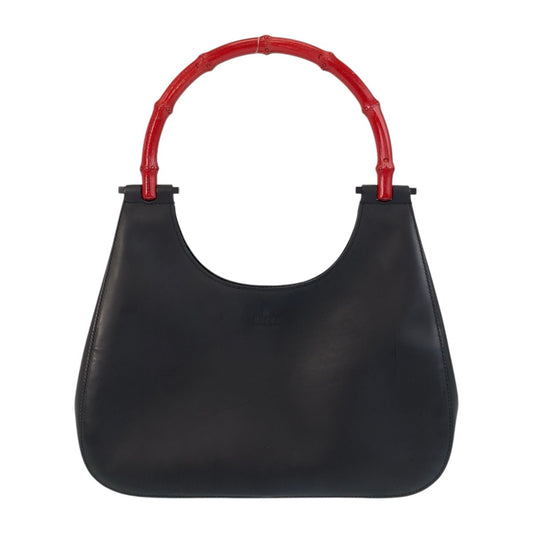 17292
GUCCI グッチ バンブー ブラック 黒 レッド レザー 001 3761 ショルダーバッグ  レディース AB32