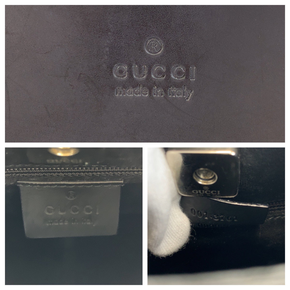 17292
GUCCI グッチ バンブー ブラック 黒 レッド レザー 001 3761 ショルダーバッグ  レディース AB32