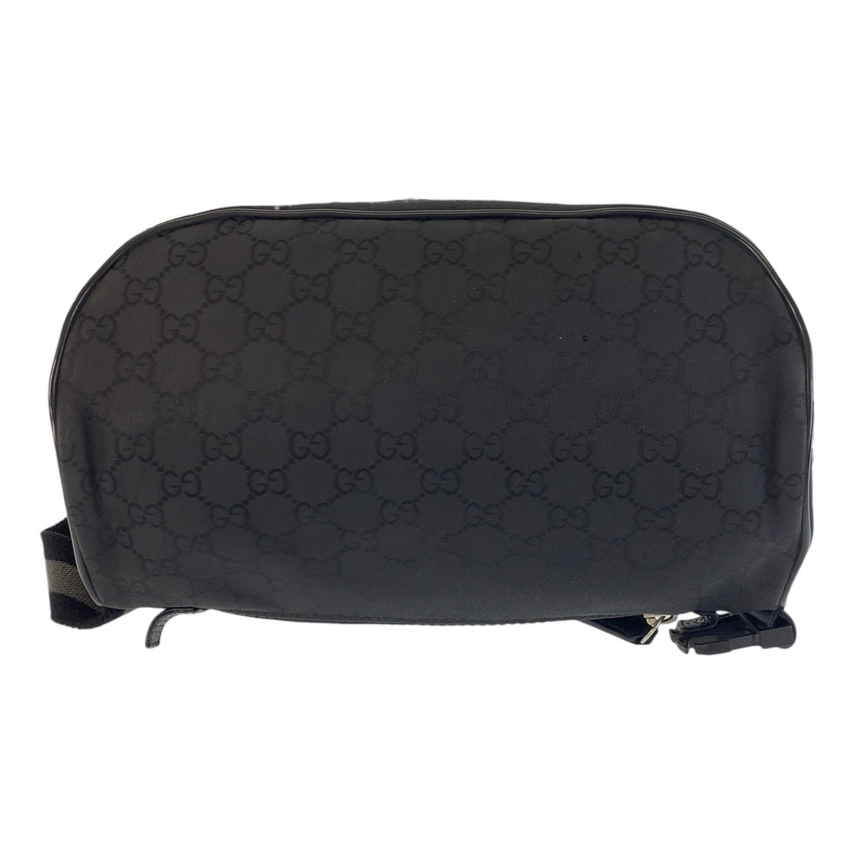 17293
GUCCI グッチ ブラック 黒 シルバー金具 GGキャンバス 449182 ボディバッグ バムバッグ  メンズ AB52