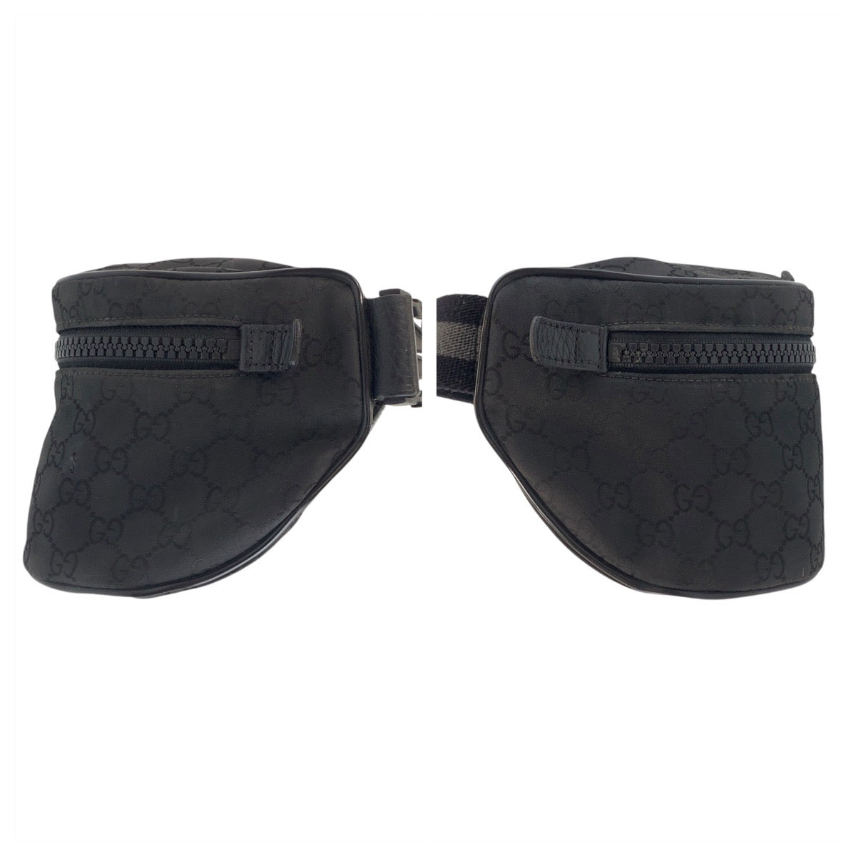 17293
GUCCI グッチ ブラック 黒 シルバー金具 GGキャンバス 449182 ボディバッグ バムバッグ  メンズ AB52