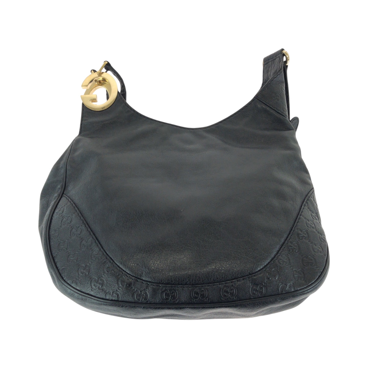 17294
GUCCI グッチ グッチシマ ブラック 黒 ゴールド金具 レザー 203503 ショルダーバッグ トートバッグ  レディース AB40