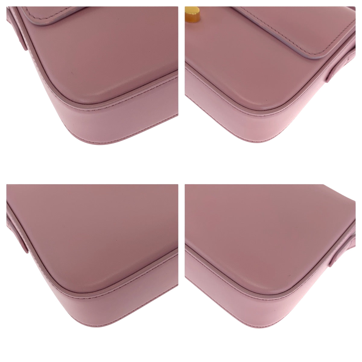 17296
CELINE セリーヌ トリオンフ ピンク ゴールド金具 レザー ショルダーバッグ 肩掛け  レディース SA