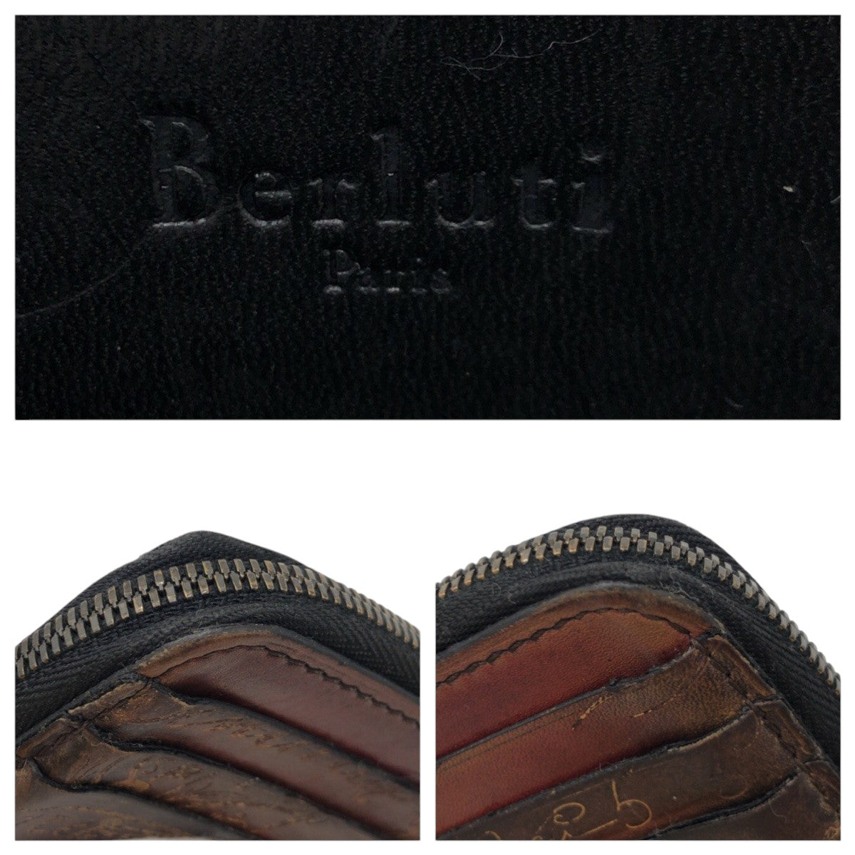 17297
Berluti ベルルッティ コア ロジック ブラウン レザー コインケース 小銭入れ フラグメントケース  カードケース  メンズ ABP39