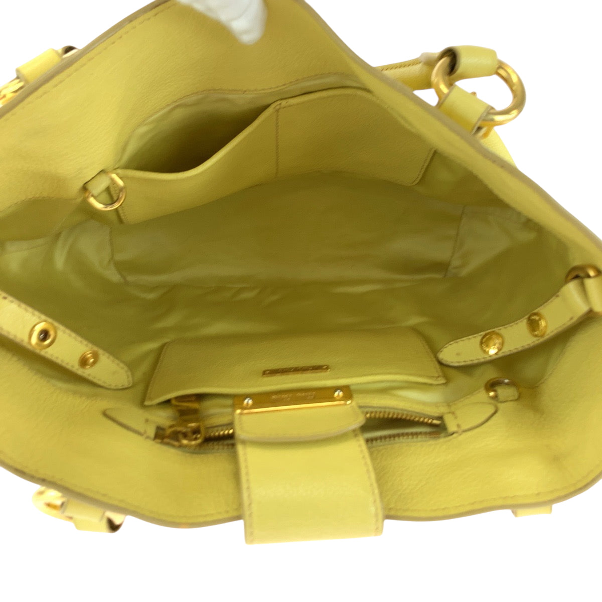 17298
Miu Miu ミュウ ミュウ マドラス イエロー ゴールド金具 レザー 197 B ショルダーバッグ ハンドバッグ 2way  レディース ABP63