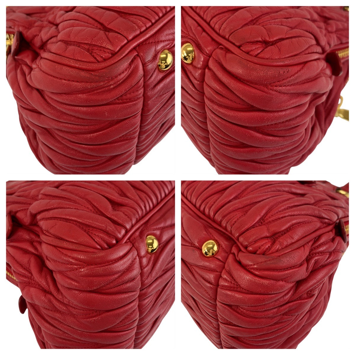 17299
Miu Miu ミュウ ミュウ マテラッセ レッド ゴールド金具 レザー ハンドバッグ ショルダーバッグ 2way  レディース ABP65