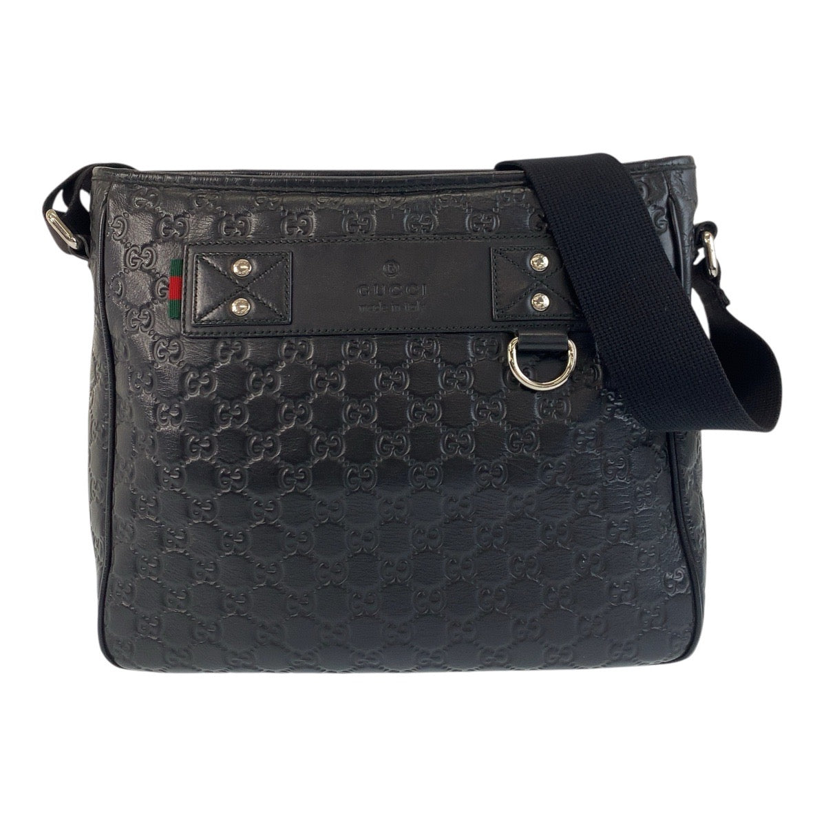 17300
GUCCI グッチ シェリーライン グッチシマ ブラック 黒 シルバー金具 レザー 322080 ショルダーバッグ メッセンジャーバッグ  メンズ ABP58