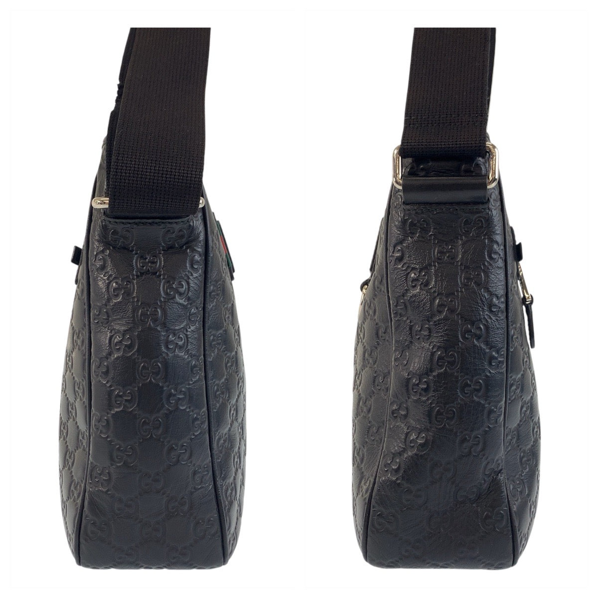 17300
GUCCI グッチ シェリーライン グッチシマ ブラック 黒 シルバー金具 レザー 322080 ショルダーバッグ メッセンジャーバッグ  メンズ ABP58