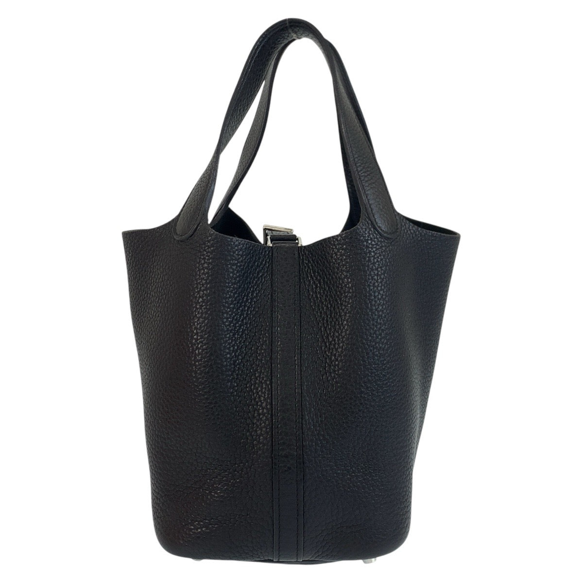 17302
HERMES エルメス ピコタンロックPM ブラック 黒 シルバー金具 トリヨンクレマンス ハンドバッグ □P刻印 レディース ABP500