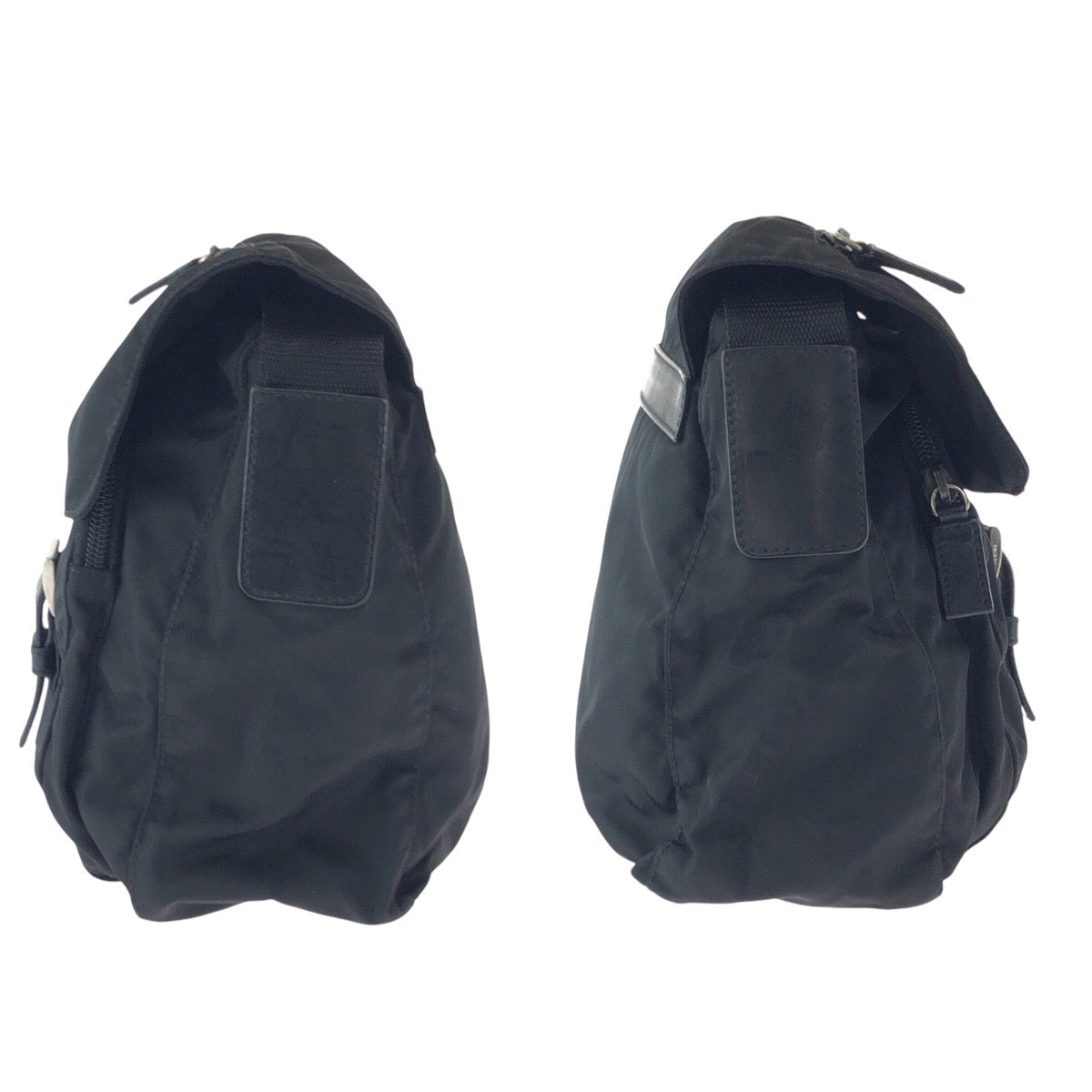 17303
PRADA プラダ テスート 三角ロゴプレート ブラック 黒 シルバー金具 ナイロン 50 斜め掛け ショルダーバッグ 男女兼用 レディース AB33