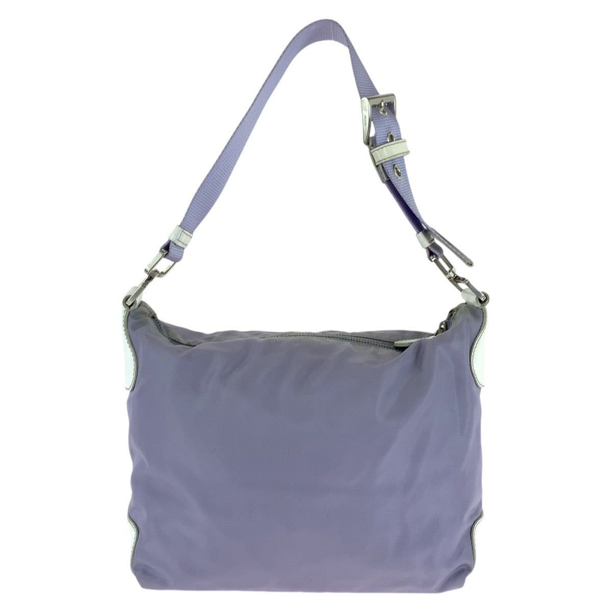 17304
PRADA プラダ テスート 三角ロゴプレート パープル シルバー金具 ナイロン ショルダーバッグ  レディース B11
