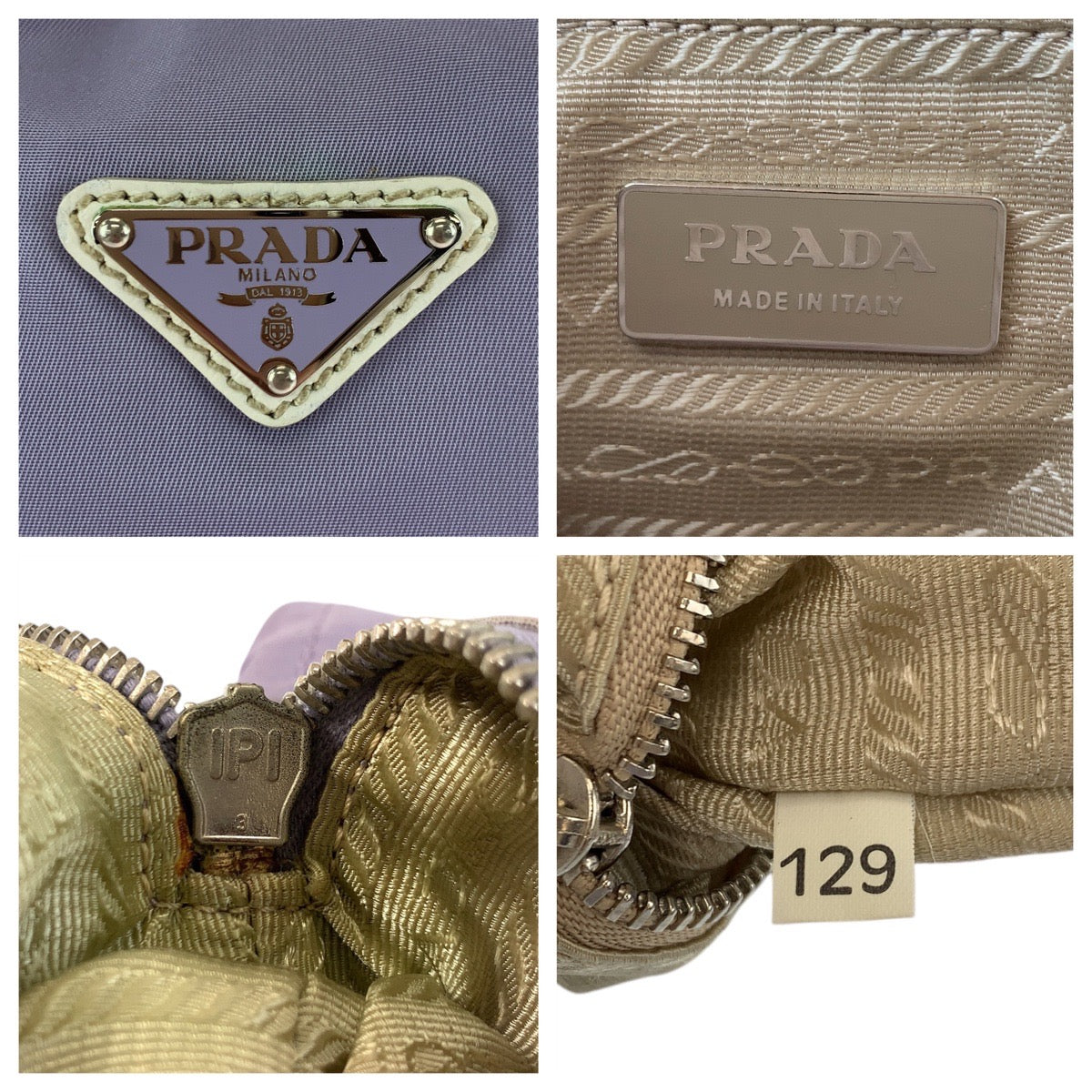 17304
PRADA プラダ テスート 三角ロゴプレート パープル シルバー金具 ナイロン ショルダーバッグ  レディース B11