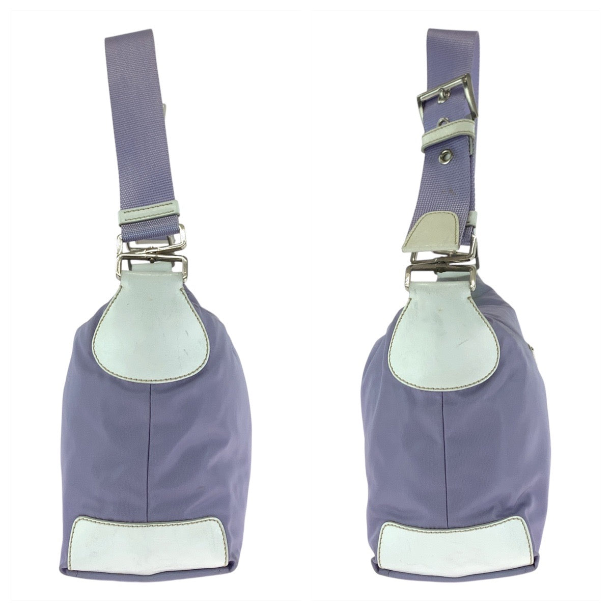 17304
PRADA プラダ テスート 三角ロゴプレート パープル シルバー金具 ナイロン ショルダーバッグ  レディース B11