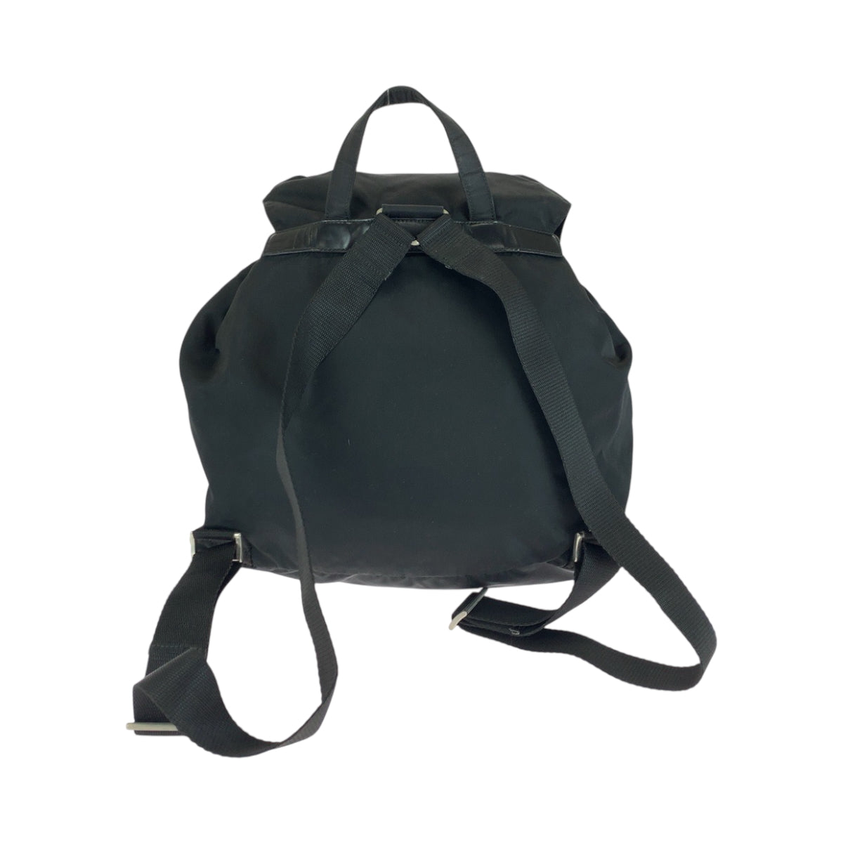 17306
PRADA プラダ テスート 三角ロゴプレート ブラック 黒 シルバー金具 ナイロン B2811 リュックサック バックパック  レディース