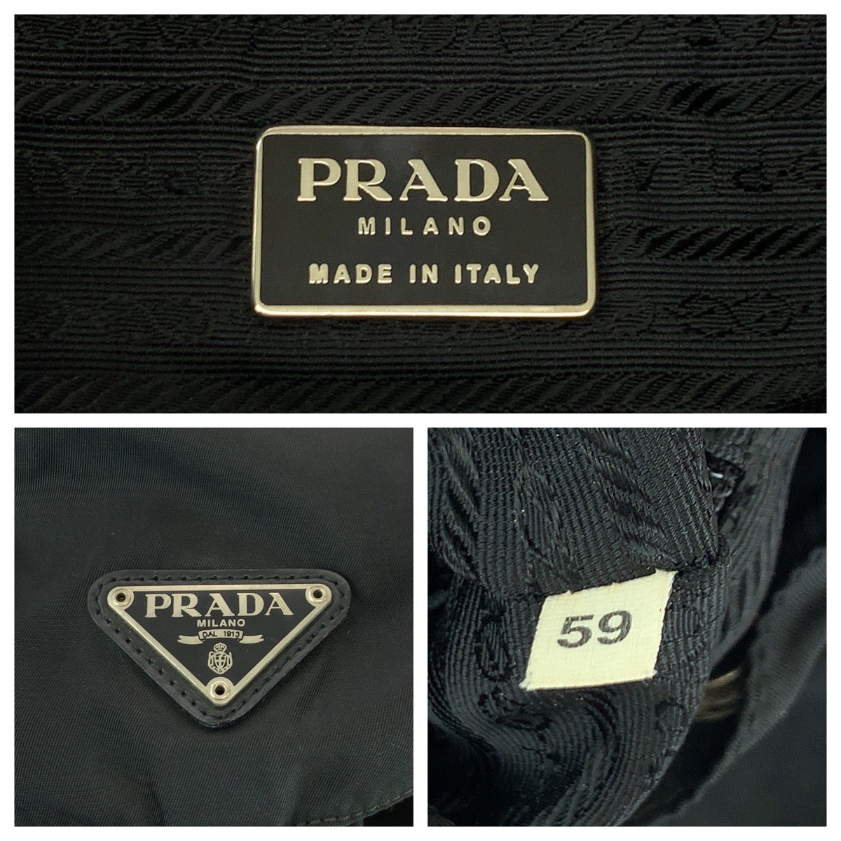 17306
PRADA プラダ テスート 三角ロゴプレート ブラック 黒 シルバー金具 ナイロン B2811 リュックサック バックパック  レディース
