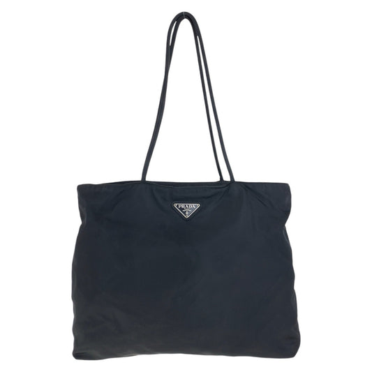 17308
PRADA プラダ テスート 三角ロゴプレート ブラック 黒 シルバー金具 ナイロン トートバッグ ショルダーバッグ  レディース