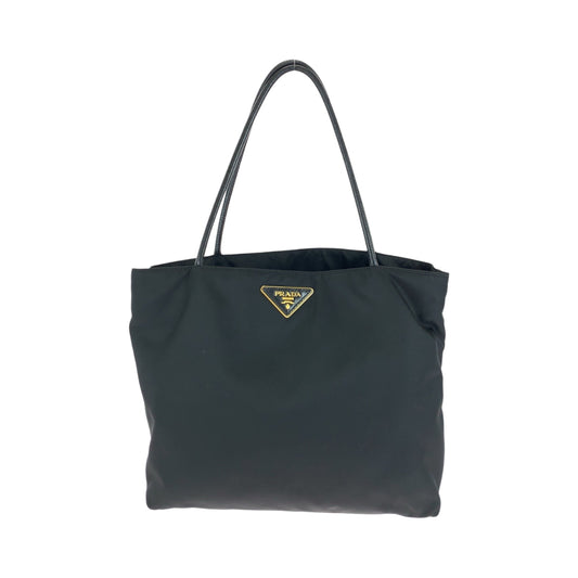 17309
PRADA プラダ テスート 三角ロゴプレート ブラック 黒 ゴールド金具 ナイロン BR3854 トートバッグ ショルダーバッグ  レディース A43