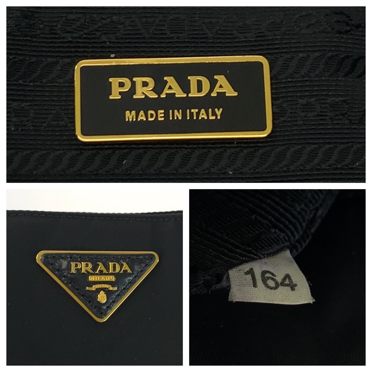 17309
PRADA プラダ テスート 三角ロゴプレート ブラック 黒 ゴールド金具 ナイロン BR3854 トートバッグ ショルダーバッグ  レディース A43