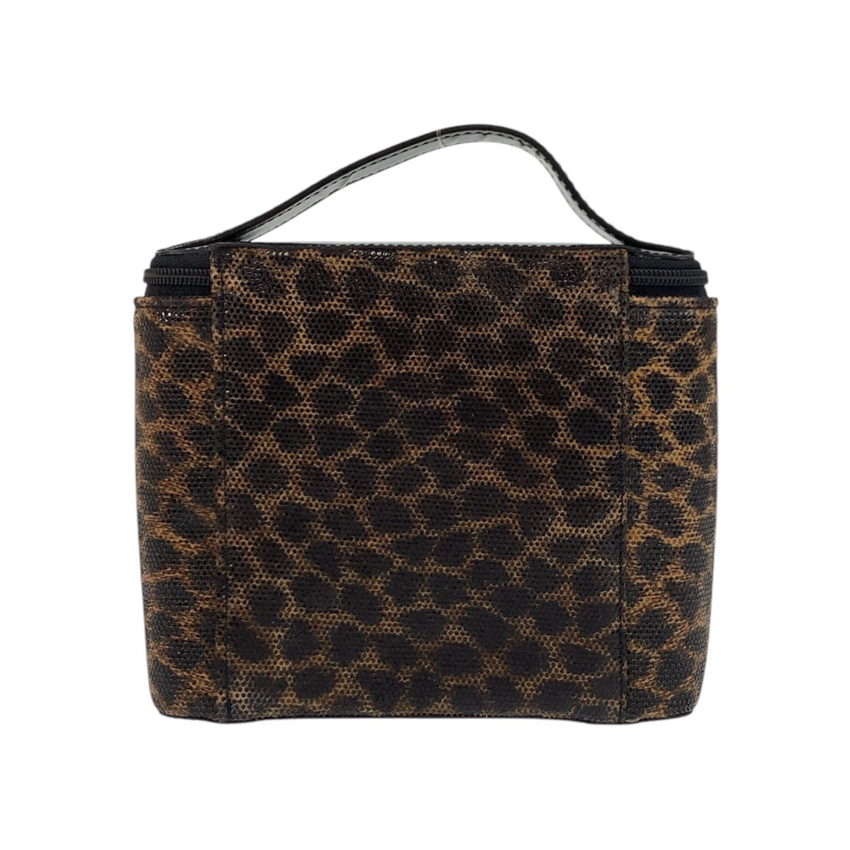 17311
LOEWE ロエベ ヴィンテージ レオパード ブラウン ブラック ゴールド金具 PVC / エナメル ハンドバッグ バニティバッグ レディース A32