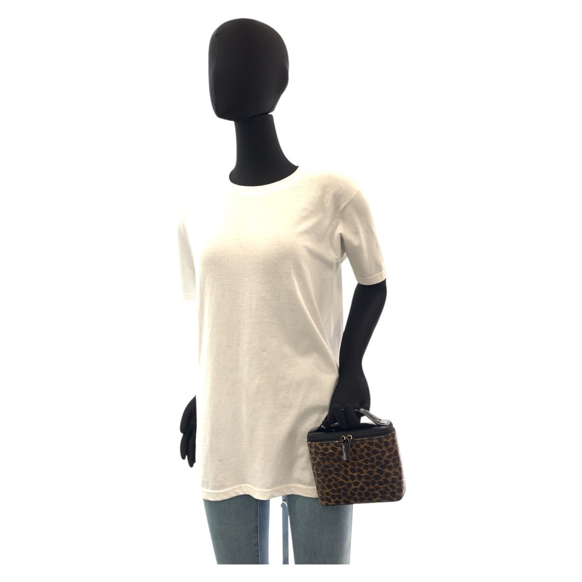 17311
LOEWE ロエベ ヴィンテージ レオパード ブラウン ブラック ゴールド金具 PVC / エナメル ハンドバッグ バニティバッグ レディース A32