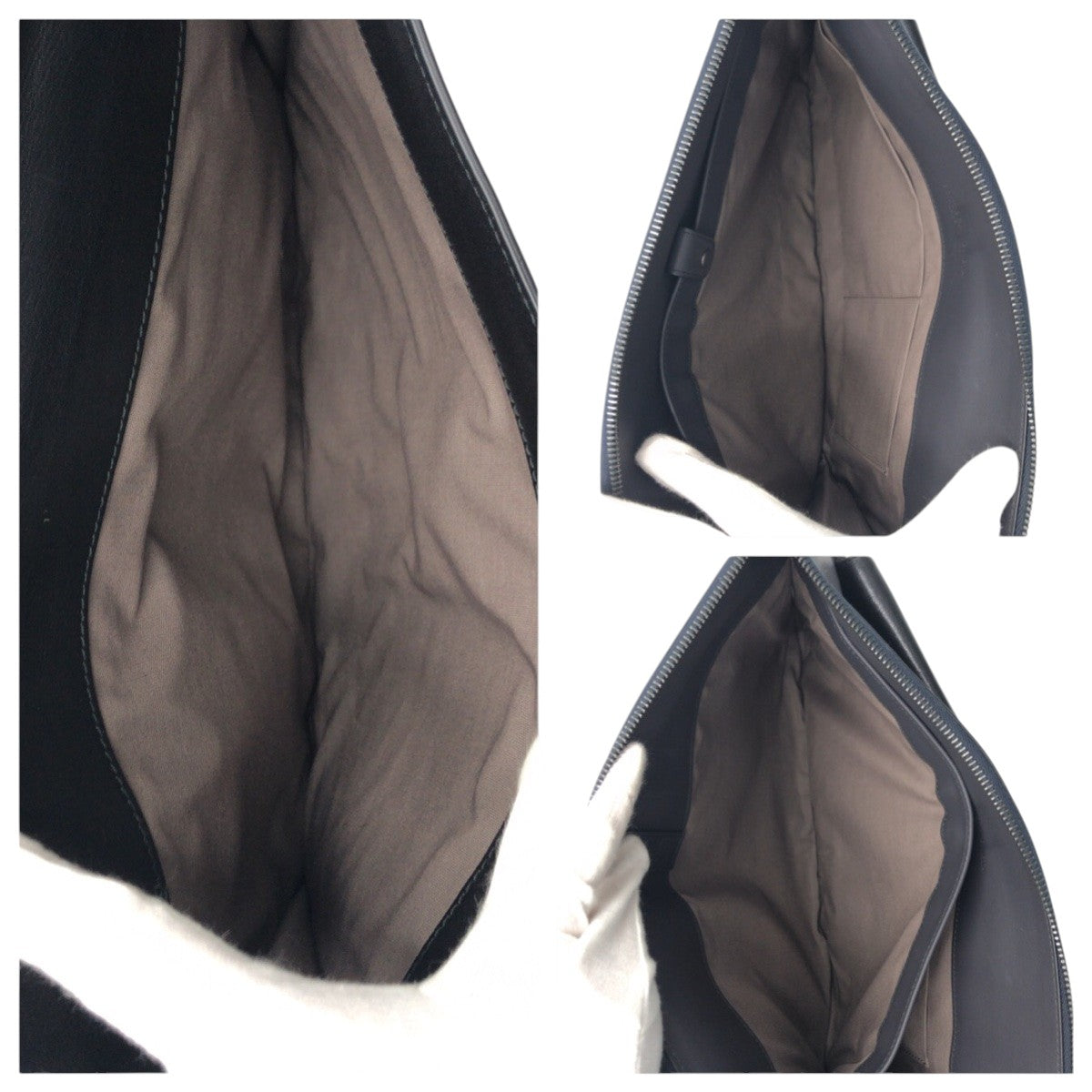 17313
BOTTEGAVENETA ボッテガヴェネタ ネイビー系 ブラック系 カーキ レザー クラッチバッグ セカンドバッグ  メンズ AB45