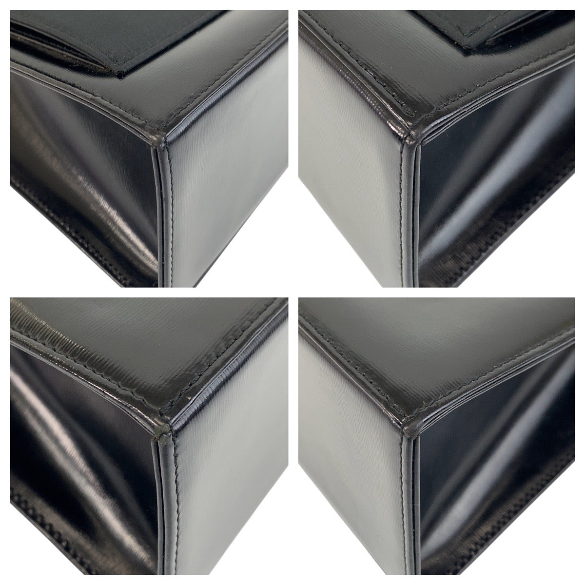 17314
YVES SAINT LAURENT イヴ サンローラン ヴィンテージ YSL ブラック 黒 ゴールド金具 レザー ハンドバッグ  レディース ABP43