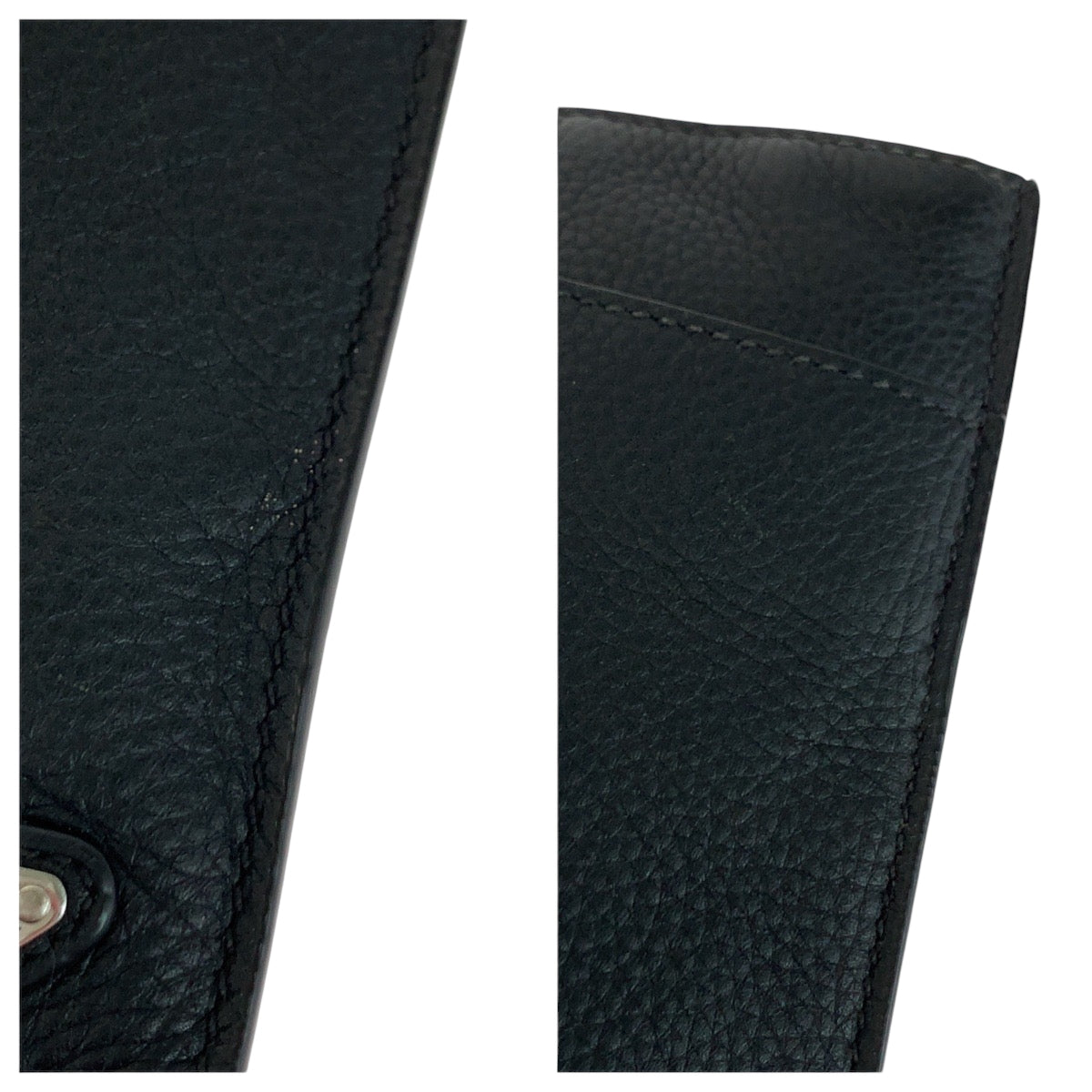 17315
PRADA プラダ ヴィッテロ シティ 三角ロゴプレート ブラック 黒 シルバー金具 レザー クラッチバッグ セカンドバッグ メンズ ABP46