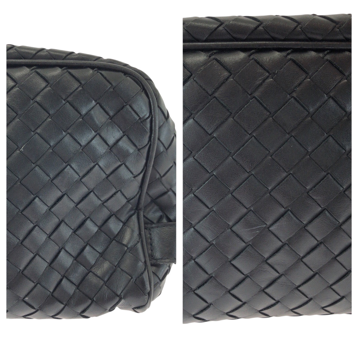 17316
BOTTEGAVENETA ボッテガヴェネタ イントレチャート ブラック 黒 シルバー金具 レザー 174361 V4651 1000 セカンドバッグ クラッチバッグ  メンズ ABP48