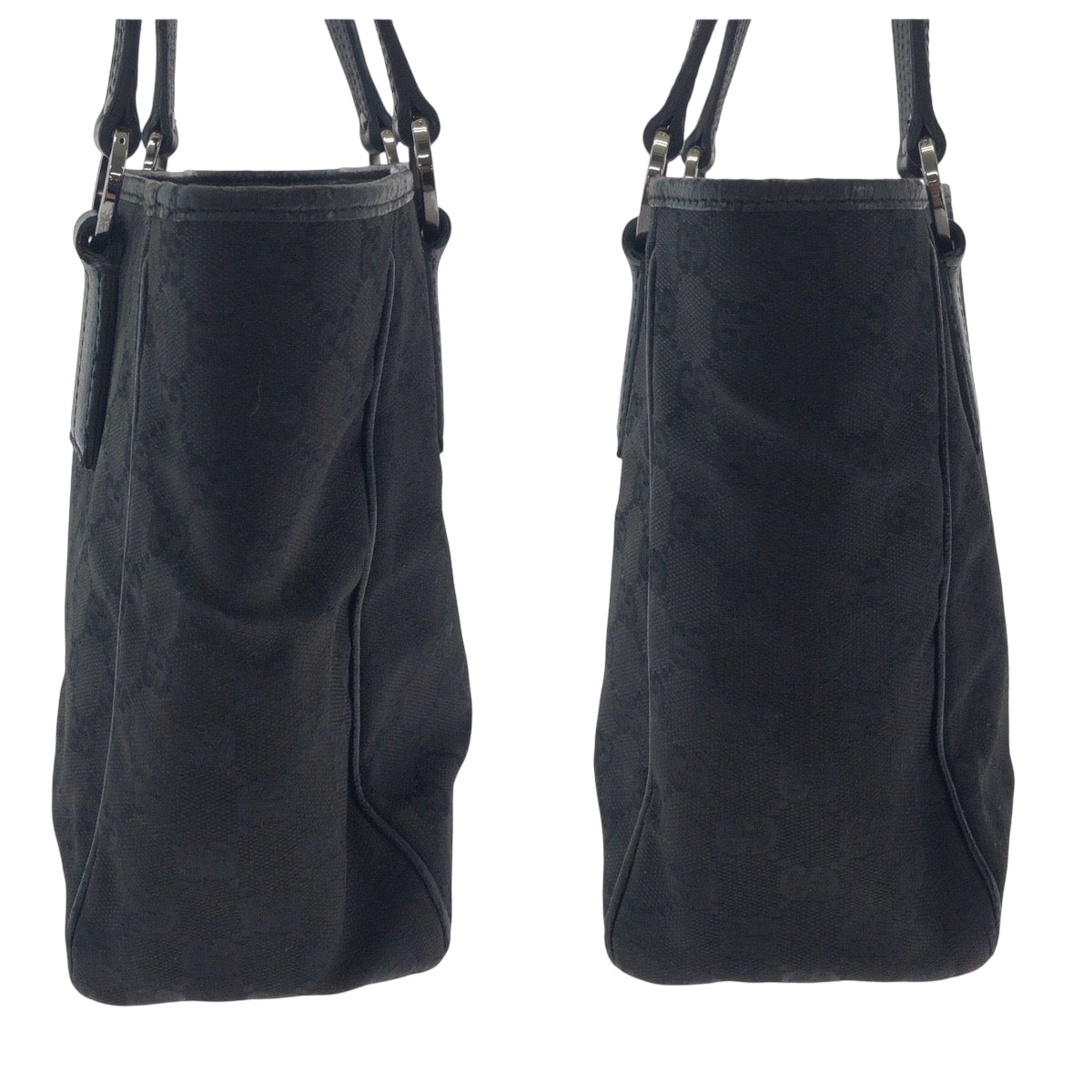 17319
GUCCI グッチ ブラック 黒 シルバー金具 GGキャンバス 113019 トートバッグ ショルダーバッグ  レディース AB21